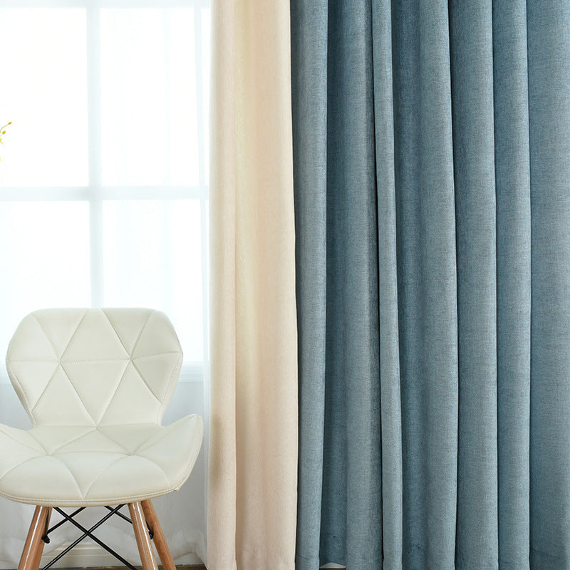 Solid chenille curtain high shading curtain