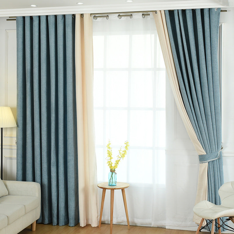 Solid chenille curtain high shading curtain