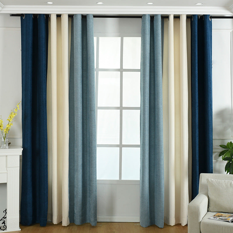 Solid chenille curtain high shading curtain