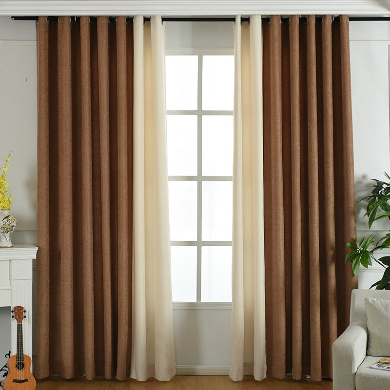 Solid chenille curtain high shading curtain
