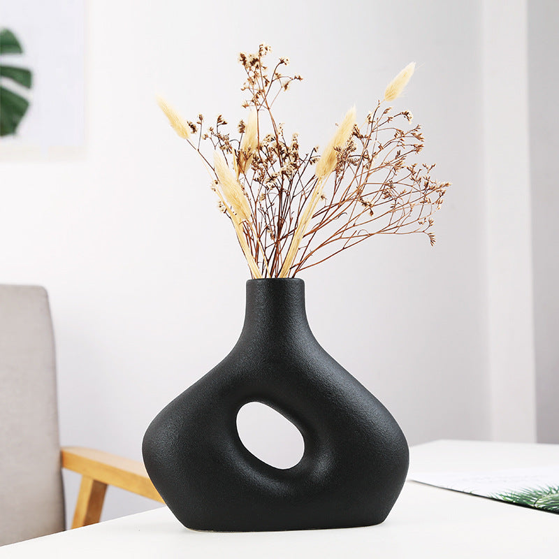 Black Ceramic Decor Vase