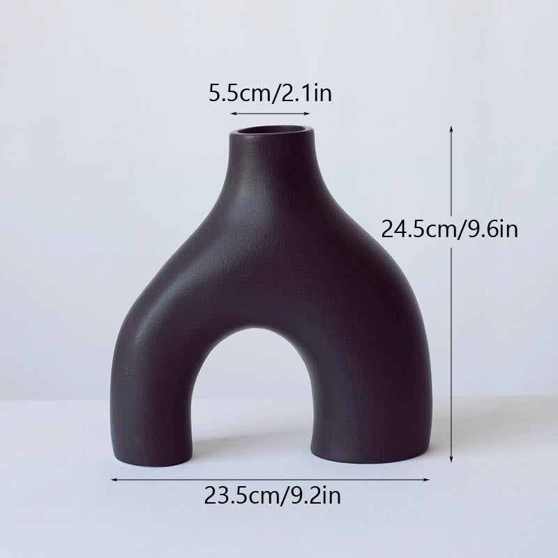 Black Ceramic Decor Vase