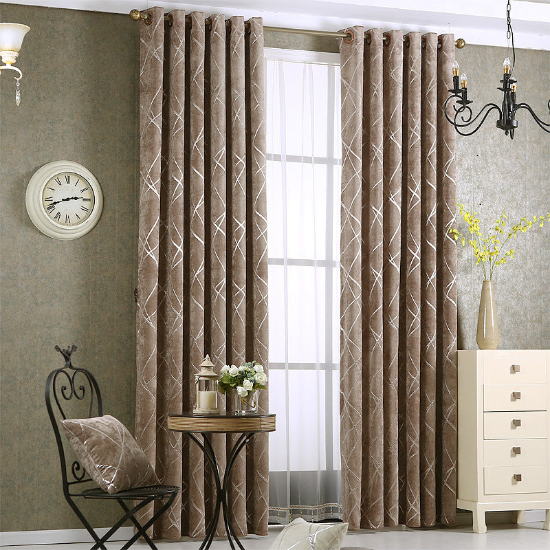 Modern Light Luxury Living Room Chenille Blackout Curtains