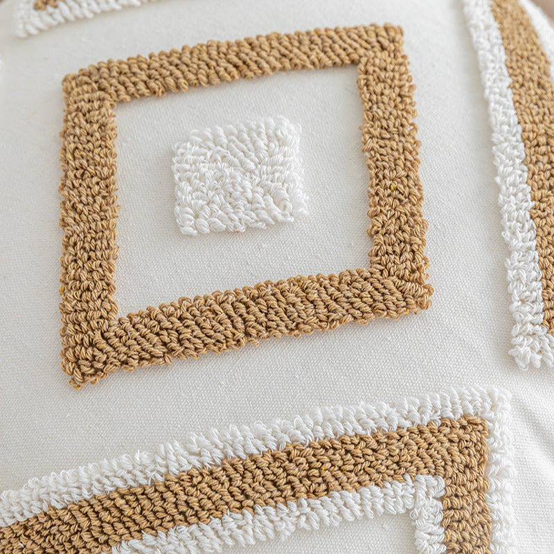 Geometric Embroidered Cushion Case