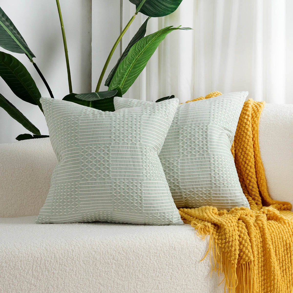 Geometric Cotton Cushion Cover