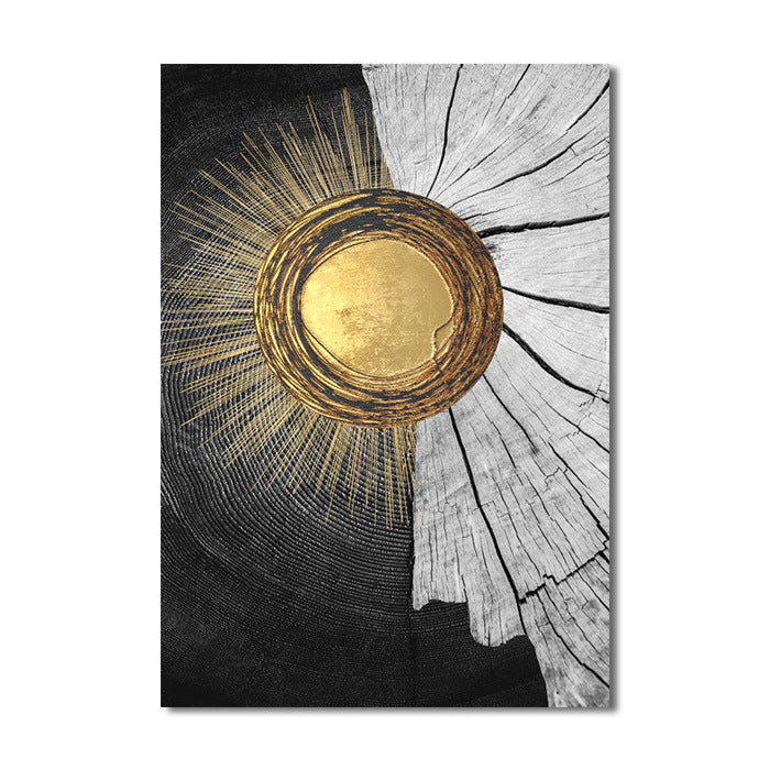 Gold And Black Abstract Wall Art