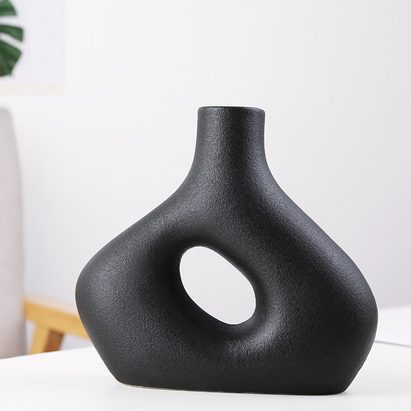 Black Ceramic Decor Vase