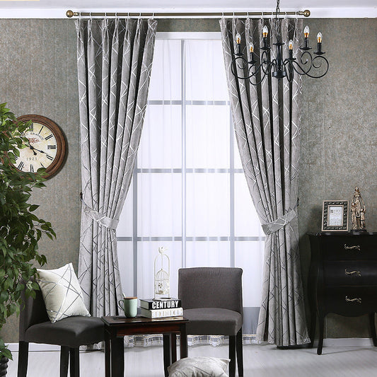 Modern Light Luxury Living Room Chenille Blackout Curtains