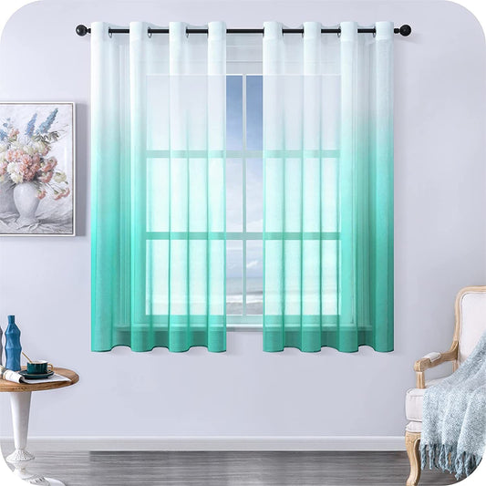 Morden Gradient Tulle Short Curtains For Living Room