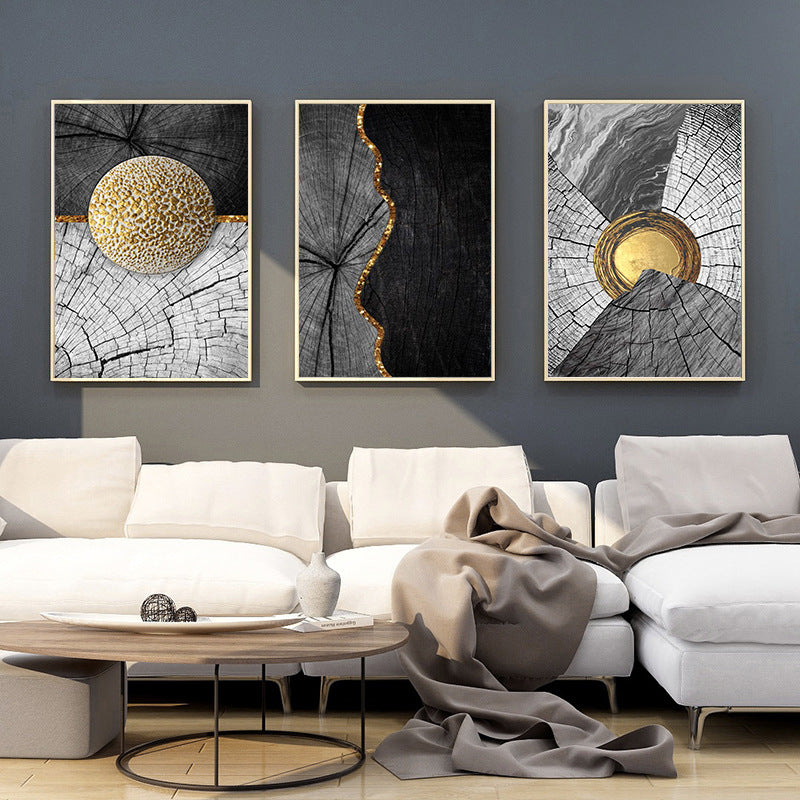 Gold And Black Abstract Wall Art